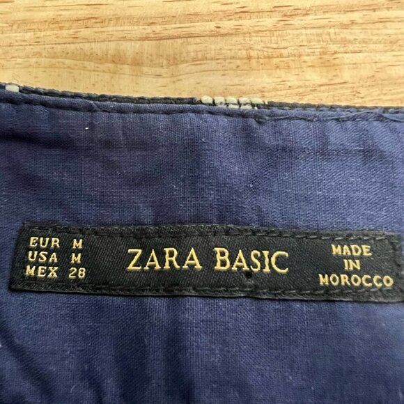 Zara Basic Womens Straight Skirt Multicolor Paisley Side Zipper Mini Size Medium - Picture 9 of 10